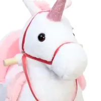 Качалка "Единорог", со спинкой, цвет белый