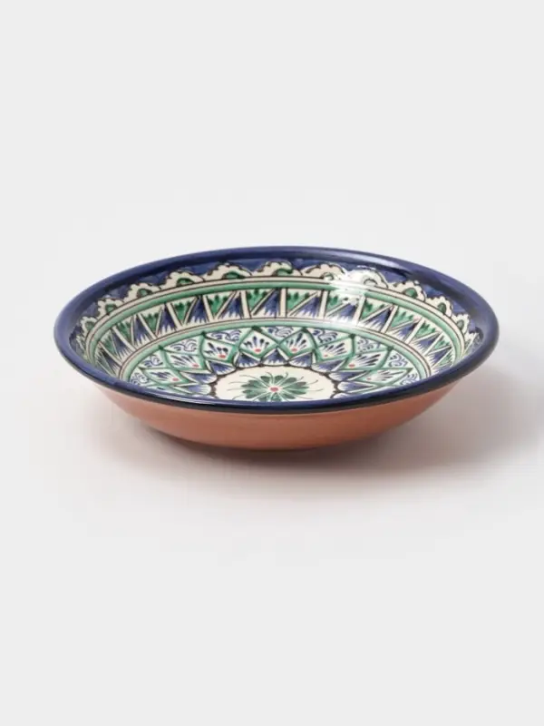 Тарелка глубокая Риштанская Керамика &laquo;Узоры&raquo;, d=20 см, узор микс, керамика, синяя, разноцветная