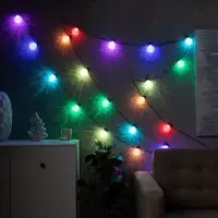 Умная гирлянда &laquo;Нить&raquo; 6 м с насадками &laquo;Пузырьки&raquo;, IP20, тёмная нить, 20 LED, свечение RGB, USB