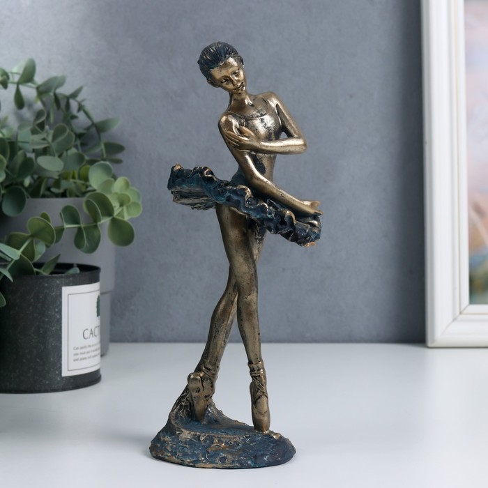 Сувенир полистоун  Сувенир полистоун "Балерина в позиции" под бронзу 22х7,5х8 см
