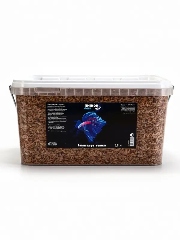 Корм для рыб и черепах &laquo;Пижон&raquo; гаммарус тушка, ведро, 5.8 л