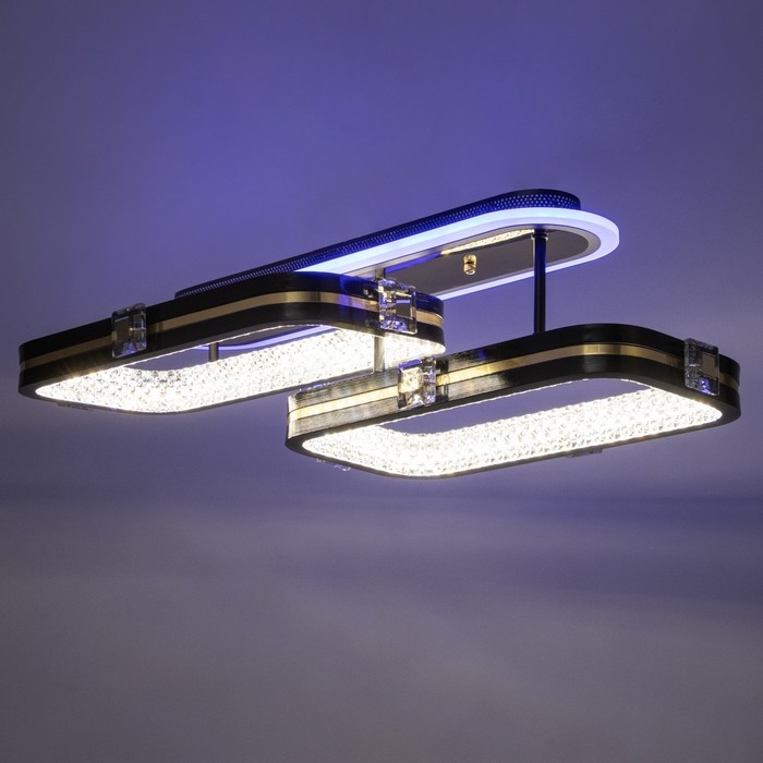 Люстра с ПДУ Люстра с ПДУ "Тильда" 2хLED 88Вт 3000-6000К RGB черный золотой 60х35х16см