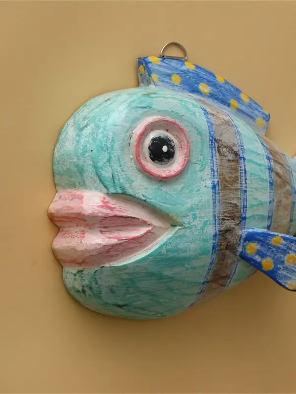 Панно «Рыба-клоун», 20×16.5×6.5 см, дерево, бирюзовое Панно «Рыба-клоун», 20×16.5×6.5 см, дерево, бирюзовое