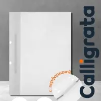 Папка-скоросшиватель с перфорацией Calligrata, А4, 180 мкм, белая с прозрачным верхом