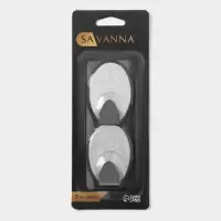 Крючки самоклеящиеся SAVANNA &laquo;Овал&raquo;, 2 шт., металл, 5&times;3.3&times;2 см, хромированные