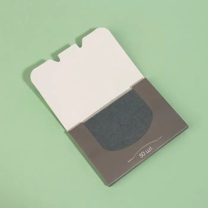 Матирующие салфетки «Natural», 50 шт, с антибактериальным эффектом, чёрный уголь