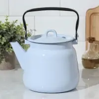 Чайник, 3.5 л, эмалированная сталь, серо-голубой