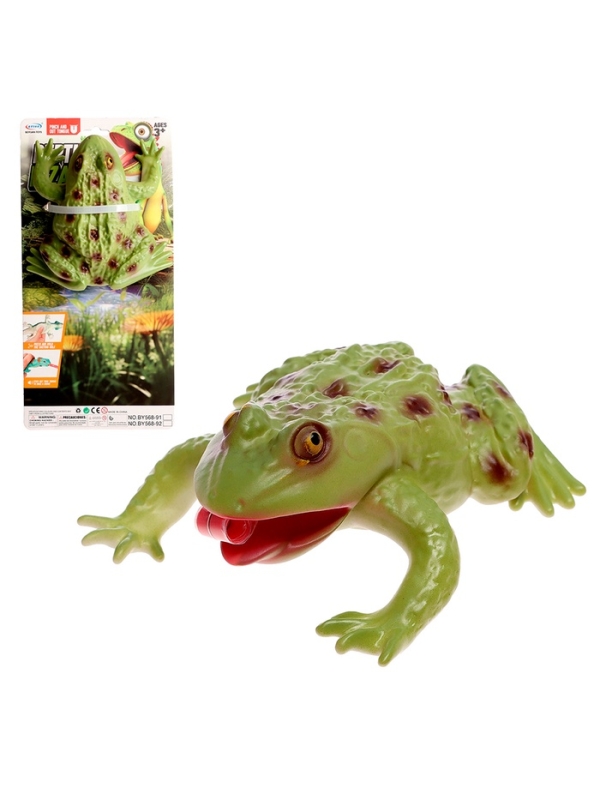 Фигурка животного «Лягушка. Длинный язык», звуковые эффекты, 15 см.