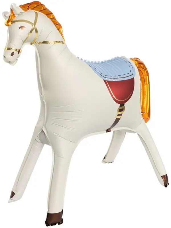 Воздушный шар фольгированный 3D 35 Воздушный шар фольгированный 3D 35" «Лошадка», кремовый, сатин