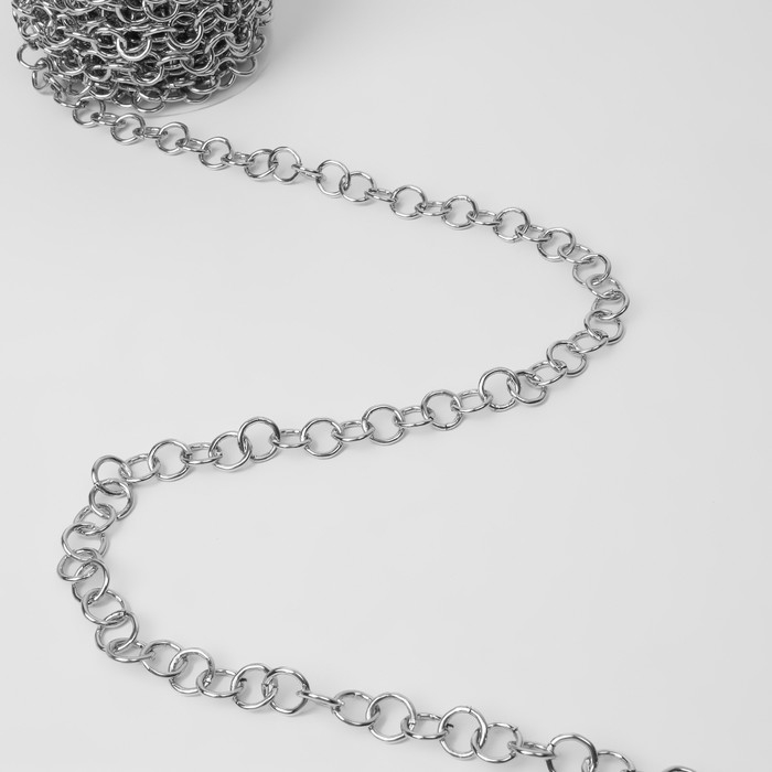 Цепочка для сумки, металлическая, d = 12 мм, 10 ± 0,5 м, цвет серебряный Цепочка для сумки, металлическая, d = 12 мм, 10 ± 0,5 м, цвет серебряный