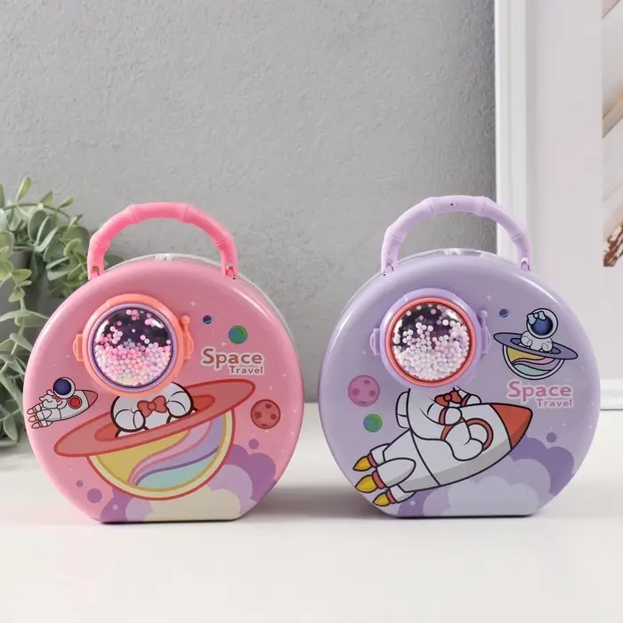 Копилка для денег с сейфовым замком &laquo;Космос&raquo;, металл, 8&times;15&times;15 см, МИКС