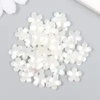 Декор для творчества пластик "Цветочек" жемчужный набор 35 шт 0,9х0,9 см