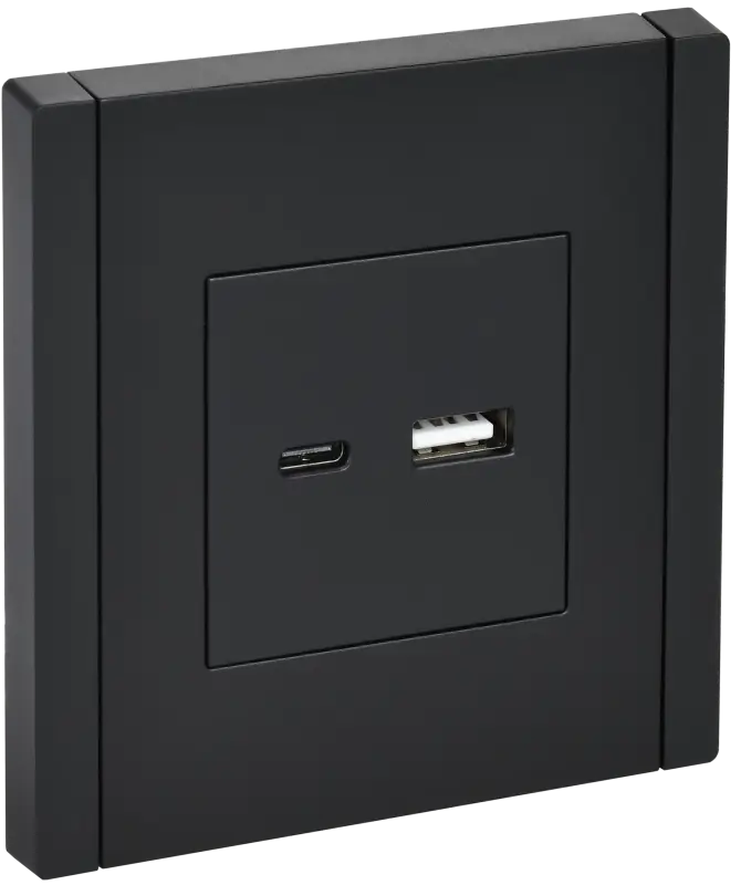 FORTE&PIANO Розетка USB A+C 3,1А FP150 черный IEK