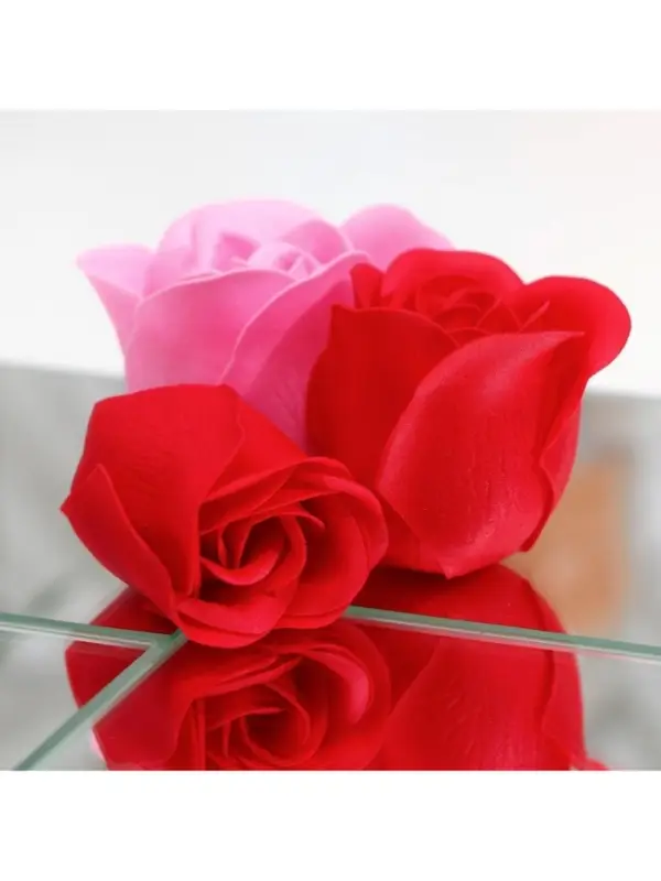 Мыльные розочки, красные и розовые, набор 11 шт., в коробке