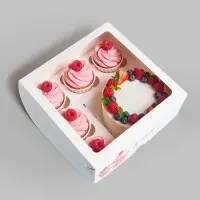 Коробка для капкейков With love, 25&times;25&times;10 см