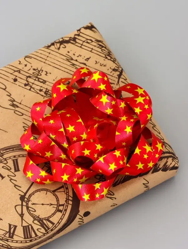 Подарочный Бант - звезда №10 &laquo;Звёзды&raquo;, для упаковки подарков, набор 6 шт., МИКС
