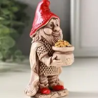 Фигурка гипс &laquo;Гном с мешком монет&raquo;, 11&times;6 см, роспись, слоновая кость
