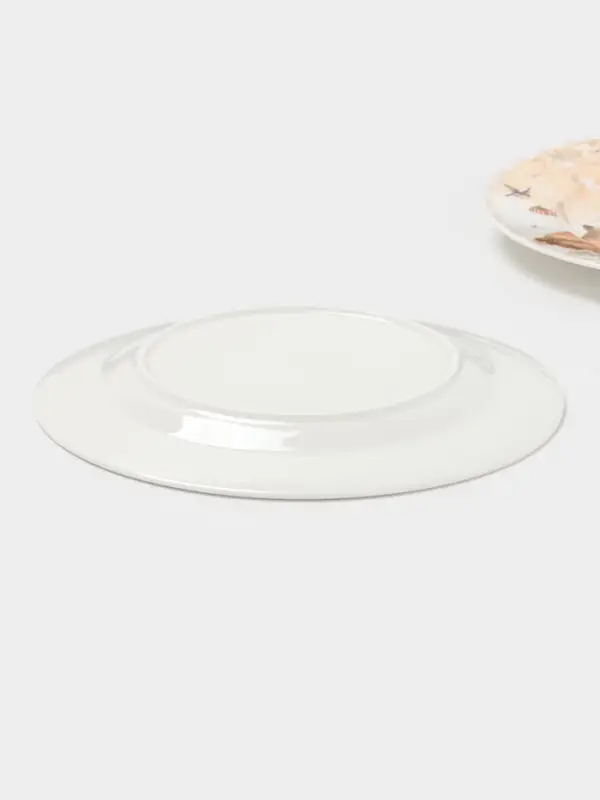 Набор тарелок новогодних «Лесное чудо», 2 шт., d=19 см, керамика, подарочная упаковка, бежевый Набор тарелок новогодних «Лесное чудо», 2 шт., d=19 см, керамика, подарочная упаковка, бежевый