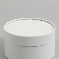 Подарочная коробка круглая, пыльно-серый, завальцованная без окна, 18&times;10 см