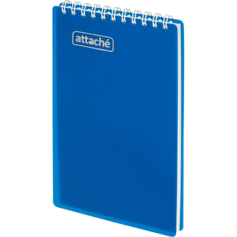 Блокнот на спирали А6+ 80л  Attache клетка, обложка Plastic
