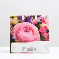 Пакет &laquo;Пионовидные розы&raquo;, мягкий пластик, 30&times;30 см, 120 мкм