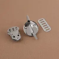 Застёжка для сумки, 2.5×2.5 см, цвет серебряный