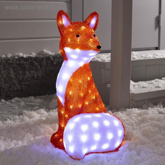 Светодиодная фигура «Лиса» 60 × 30 × 30 см, акрил, 120 LED, 8 режимов, 24 В, свечение белое Светодиодная фигура «Лиса» 60 × 30 × 30 см, акрил, 120 LED, 8 режимов, 24 В, свечение белое