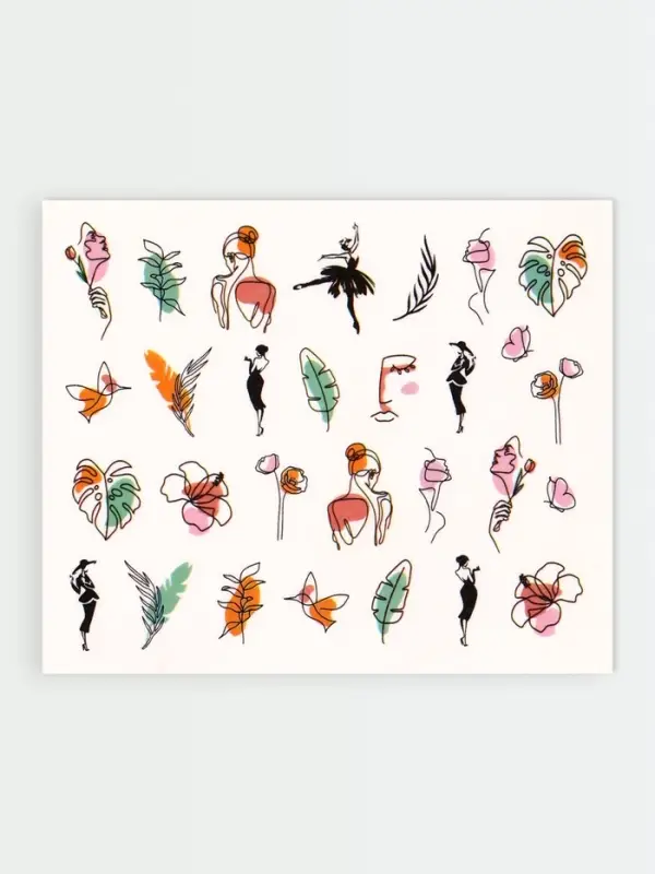 Слайдеры для ногтей «Нежный образ», разноцветные Слайдеры для ногтей «Нежный образ», разноцветные