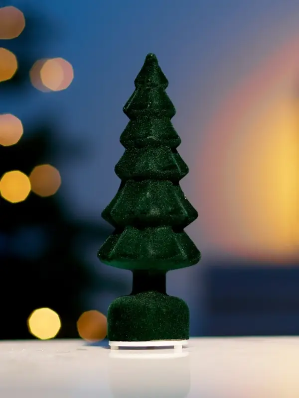 Фигура светодиодная  Фигура светодиодная "Елочка бархатная зеленая", 1 LED, 15х6 см, от бат. 3xAG13, Т/БЕЛЫЙ