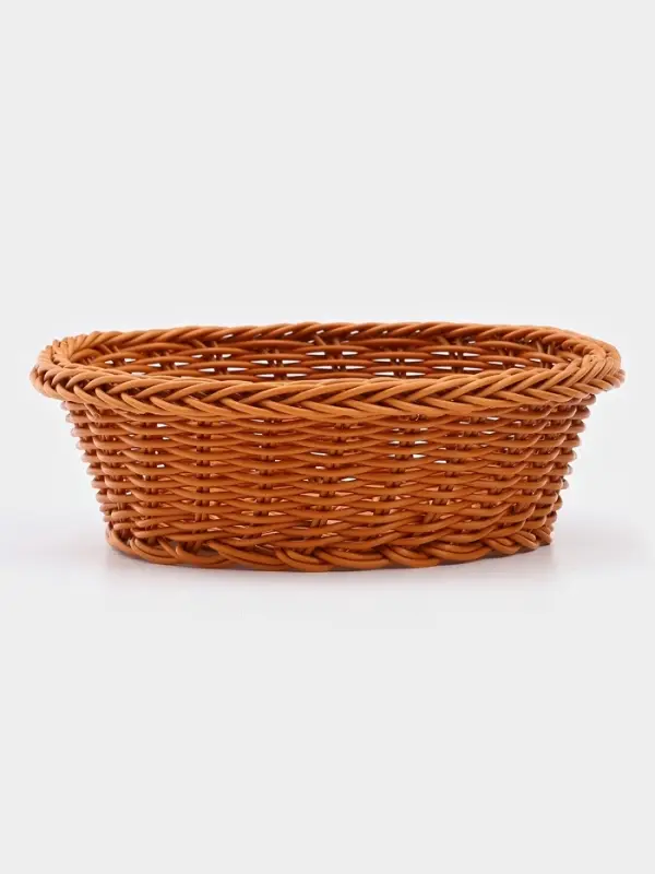 Корзинка для фруктов и хлеба Доляна &laquo;Капучино&raquo;, 21&times;7 см, пластик, плетёная, коричневая