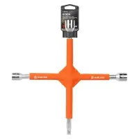 Ключ баллонный крестовой усиленный 17х19х21х1/2" PRO 350мм, обрезиненные рукоятки