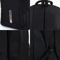 Рюкзак, 2 отдела на молнии, 4 кармана, 37&times;17&times;54 см, чёрный