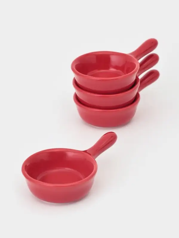 Соусники &laquo;Классика&raquo;, 7.8&times;7.2&times;2.5 см, набор 4 шт., керамика, красные