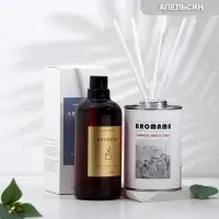 Набор диффузор ароматический Aromame, аргентинский сладкий апельсин 500 мл круглая банка