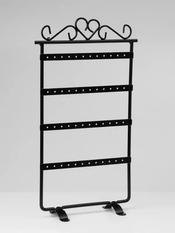 Подставка для украшений QF, 4 ряда, 16&times;7&times;29 см, чёрная