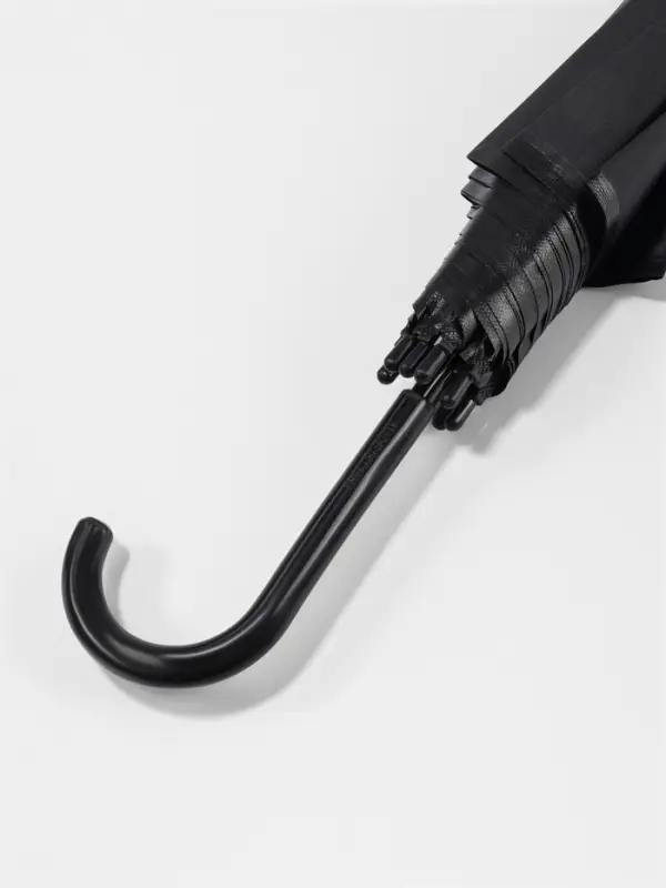 Зонт - трость полуавтоматический &laquo;Однотонный&raquo;, 8 спиц, R=46/55 см, d=92 см, чёрный