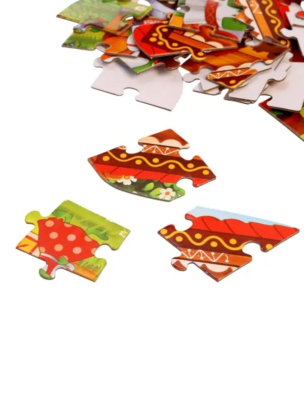 Фигурный пазл в металлической копилке с замочком "Теремок", 40 деталей