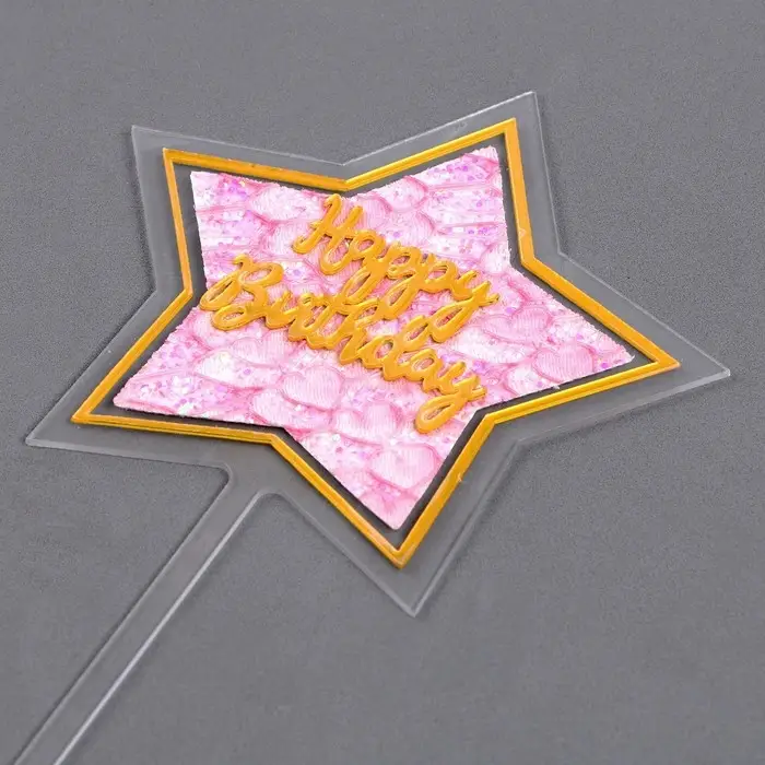 Набор для украшения торта: топпер «С днём рождения», 1 шт., 10 свечей Набор для украшения торта: топпер «С днём рождения», 1 шт., 10 свечей