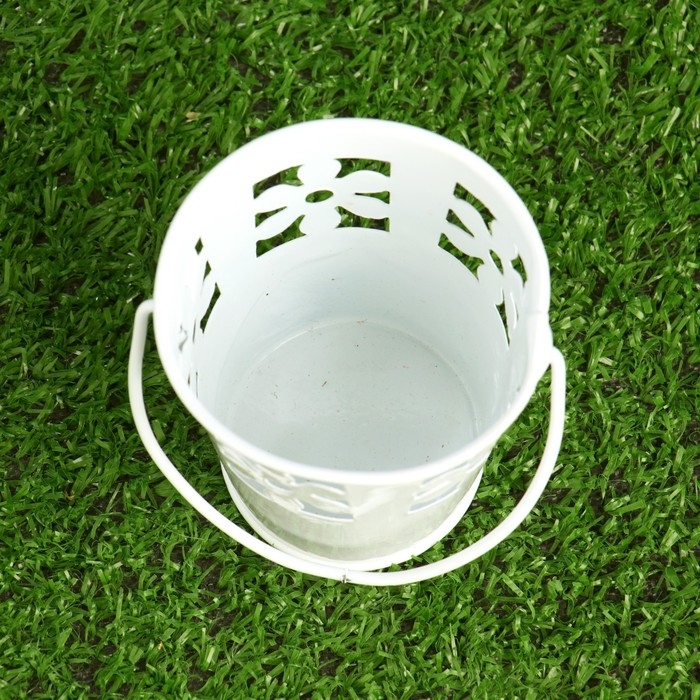 Кашпо  Кашпо "Ведерко" бабочки, цветы, МИКС, 7х8см