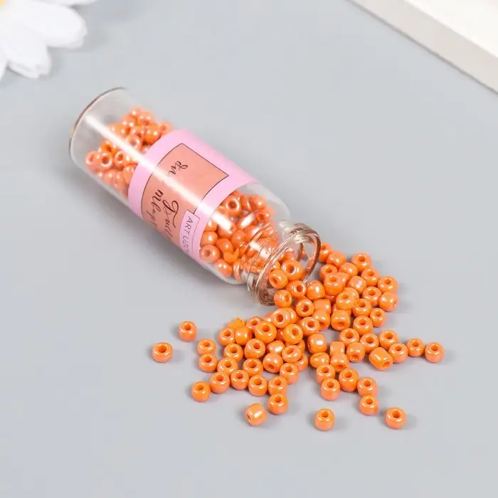 Бисер 6/0 в бутылочке  Бисер 6/0 в бутылочке "Охра" 20 гр керамический блеск 6х2х2 см