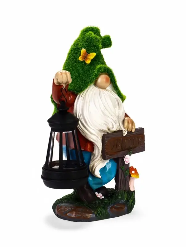 Садовая фигура - фонарь &laquo;Гном Welcome&raquo; 9&times;15&times;25 см, Greengo