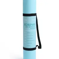Коврик для фитнеса и йоги ONLYTOP, нескользящий, 183&times;61&times;0.6 см, цвет серый/голубой