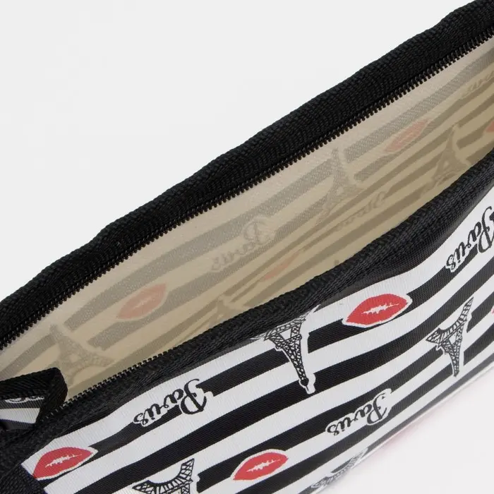 Косметичка на молнии, цвет чёрный/белый Косметичка на молнии, цвет чёрный/белый