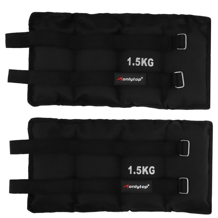 Утяжелители ONLYTOP, 2 шт. х 1,5 кг, цвет чёрный Утяжелители ONLYTOP, 2 шт. х 1,5 кг, цвет чёрный