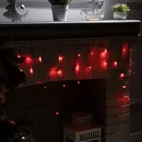 Гирлянда &laquo;Бахрома&raquo; 1.8&times;0.5 м, IP20, тёмная нить, 48 LED, свечение красное, 8 режимов, 220 В