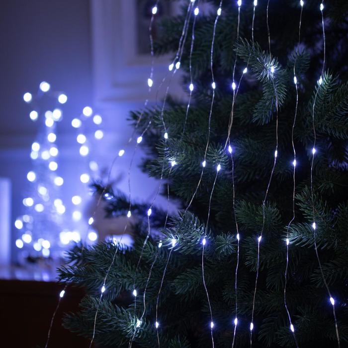 Гирлянда «Конский хвост» 10 нитей по 1 м, IP20, серебристая нить, 100 LED, свечение белое, 12 В Гирлянда «Конский хвост» 10 нитей по 1 м, IP20, серебристая нить, 100 LED, свечение белое, 12 В