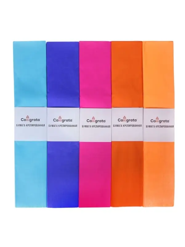 Набор бумаги крепированной &laquo;Неон&raquo;, рулон 10 штук/10 цветов, 50&times;200 см, 30 г/м&sup2;