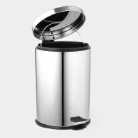 Ведро мусорное с педалью Доляна, 20 л, нержавеющая сталь, хромированное