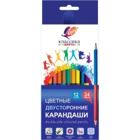 Карандаши цветные шестигран.двусторон.Классика 12шт/24цв.33С 2190-08 набор