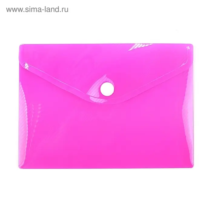 Папка-конверт на кнопке, А6, 180 мкм, Calligrata рифлёная, флуоресцентная, МИКС